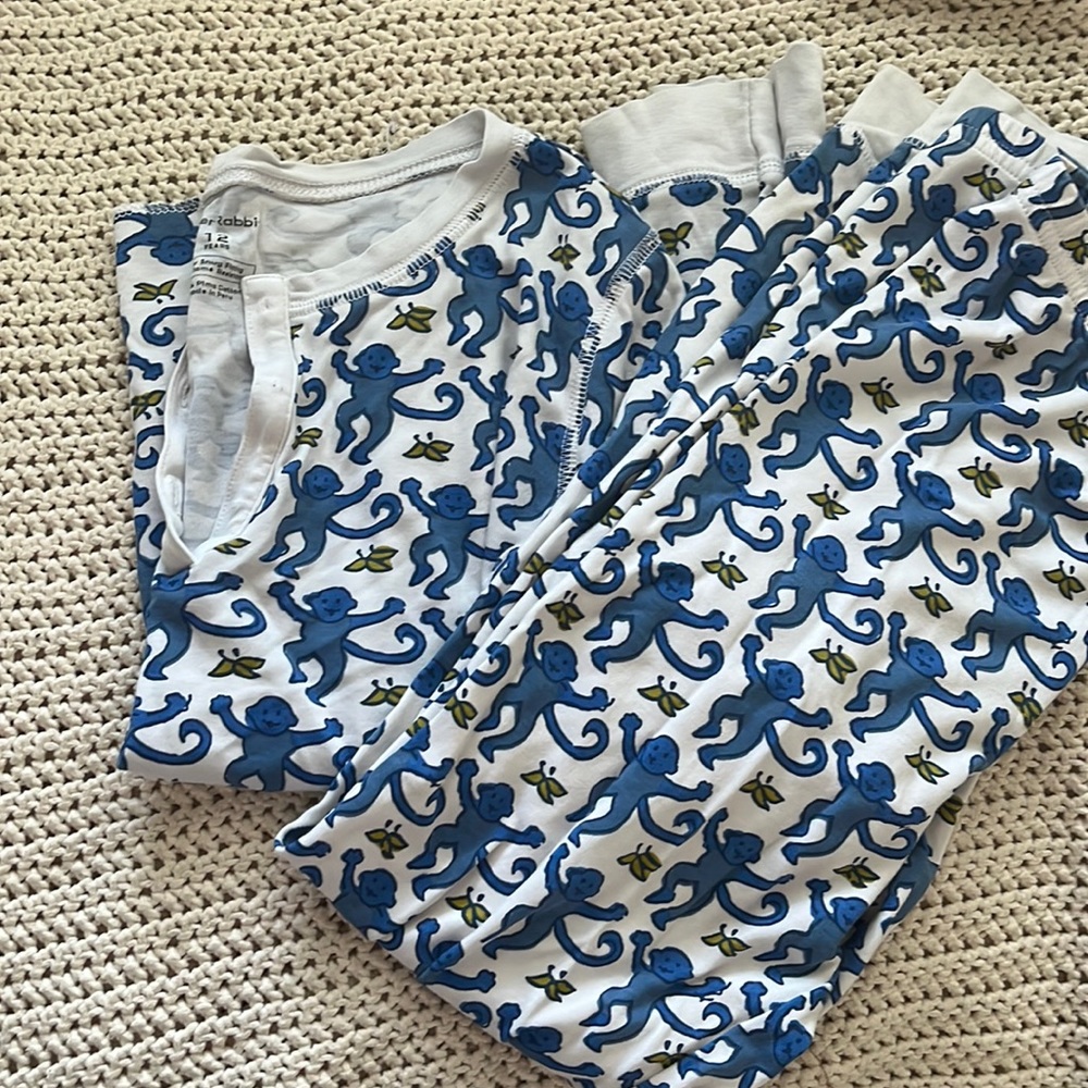 ROLLAR RABBIT PJ SET*** Blue Monkeys (kids size 12)!